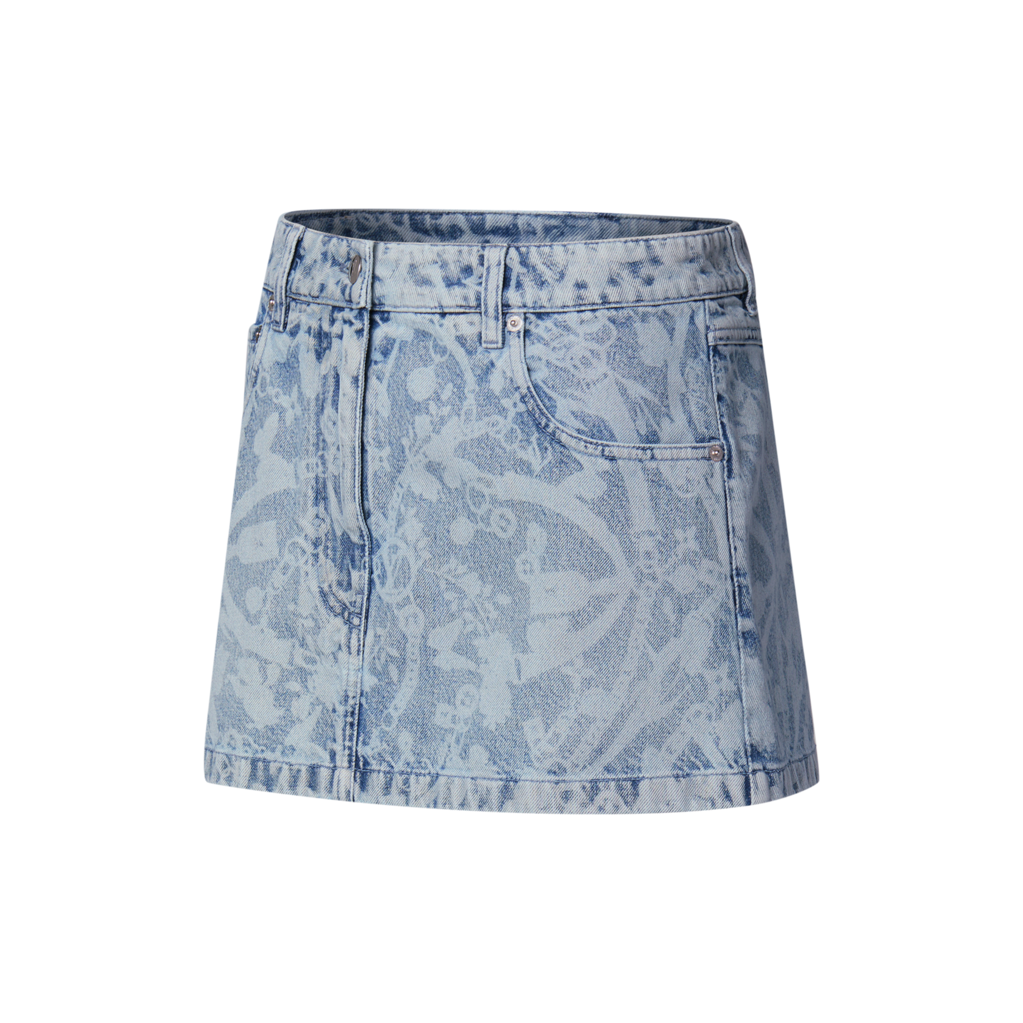 LV Bloom Denim Mini Skirt - Women - Ready-to-Wear | LOUIS VUITTON ®